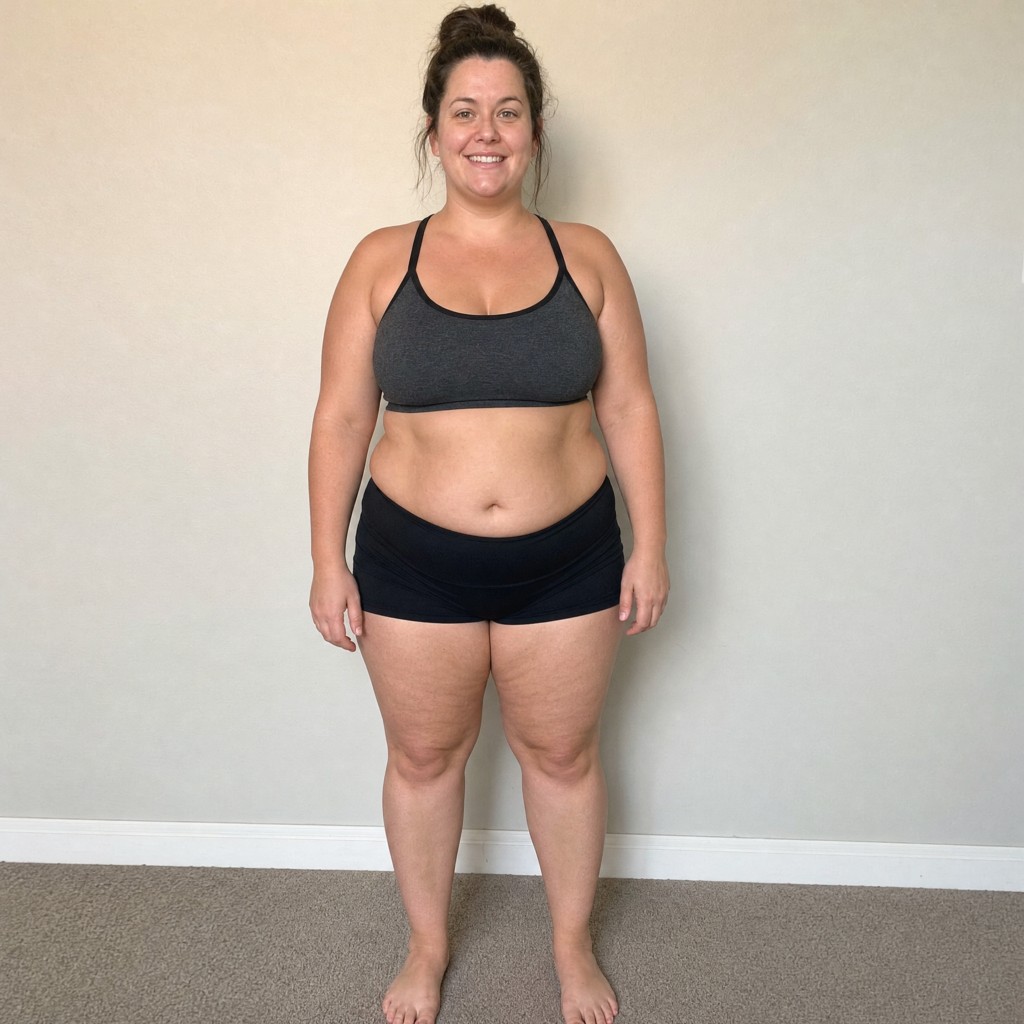 Woman in athletic wear, smiling, representing a wellness-focused care journey